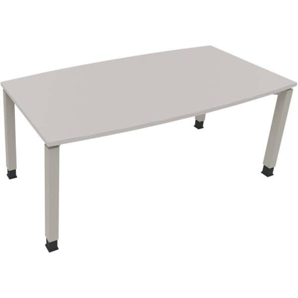 Besprechungstisch Tonneau Vierfuß Quadrat B1800xT800/900xH680-820 silber/Lichtgrau