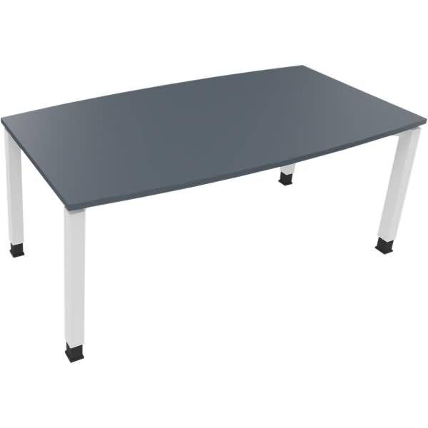 Besprechungstisch Tonneau Vierfuß Quadrat B1800xT800/900xH680-820 weiß/Lava