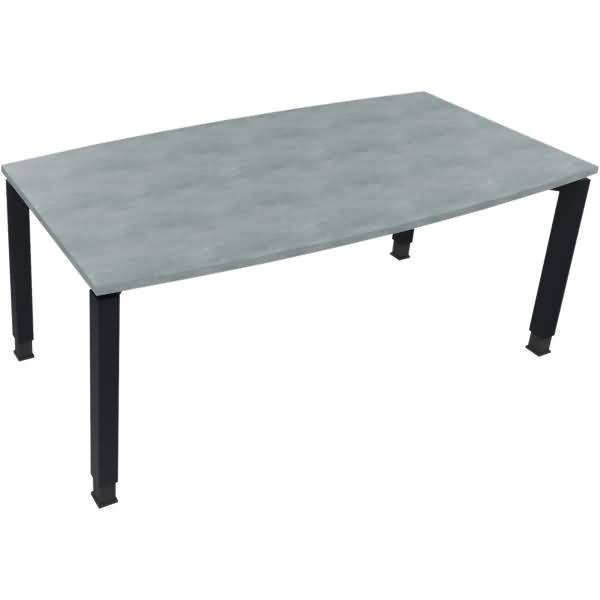 Besprechungstisch Tonneau Vierfuß Quadrat B1800xT800/900xH680-820 anthrazit/Beton