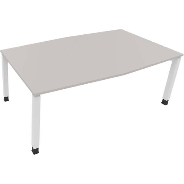 Besprechungstisch Tonneau Vierfuß Quadrat B1800xT800/900xH680-820 weiß/Li.gr