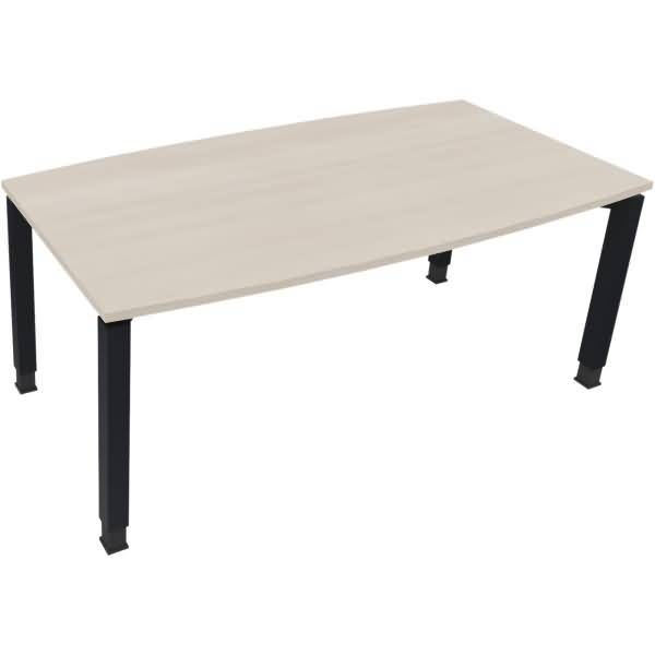 Besprechungstisch Tonneau Vierfuß Quadrat B1800xT800/900xH680-820 anthrazit/Akazie