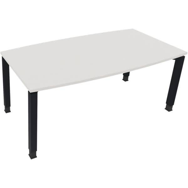 Besprechungstisch Tonneau Vierfuß Quadrat B1800xT800/900xH680-820 anthrazit/Weiß