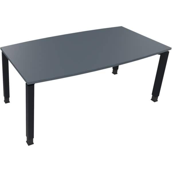 Besprechungstisch Tonneau Vierfuß Quadrat B1800xT800/900xH680-820 anthrazit/Lava