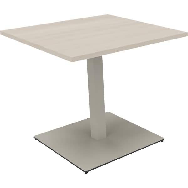 Besprechungstisch Rechteck Tellerfuß Quadrat B800xT8000xH720 silber/Akazie