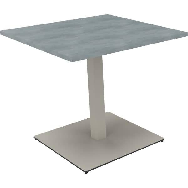 Besprechungstisch Rechteck Tellerfuß Quadrat B800xT8000xH720 silber/Beton