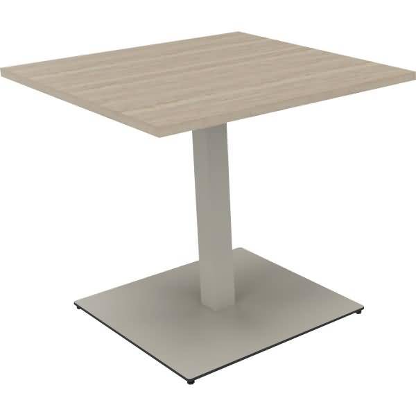 Besprechungstisch Rechteck Tellerfuß Quadrat B800xT8000xH720 silber/Eiche