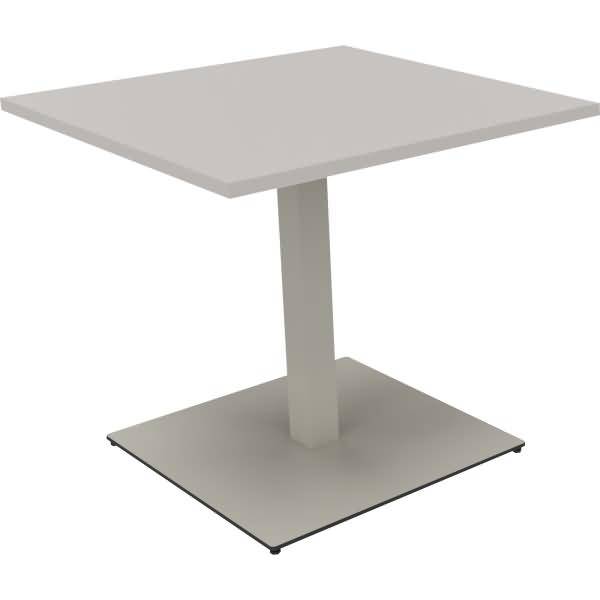 Besprechungstisch Rechteck Tellerfuß Quadrat B800xT8000xH720 silber/Lichtgrau