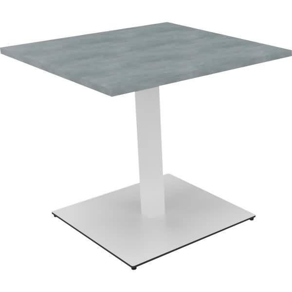 Besprechungstisch Rechteck Tellerfuß Quadrat B800xT8000xH720 weiß/Beton