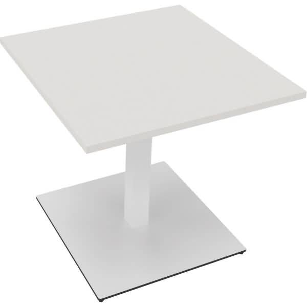 Besprechungstisch Rechteck Tellerfuß Quadrat B800xT800xH720 weiß/Weiß