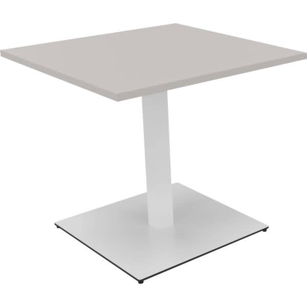 Besprechungstisch Rechteck Tellerfuß Quadrat B800xT8000xH720 weiß/Lichtgrau