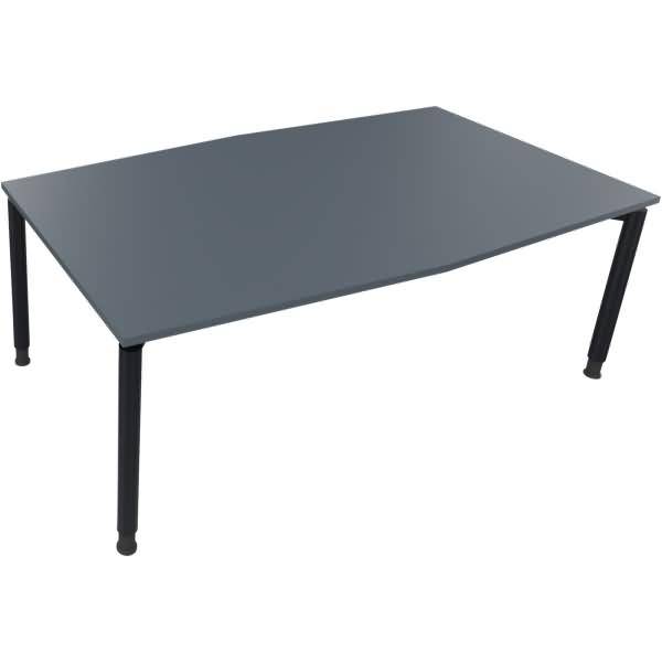 Besprechungstisch Tonneau Vierfuß Rund B2000xT1000/1100xH680-820 anthrazit/Lava