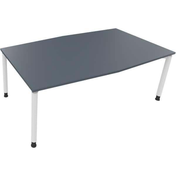 Besprechungstisch Tonneau Vierfuß Rund B2000xT1000/1100xH680-820 weiß/Lava