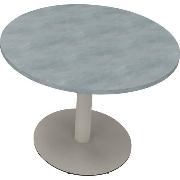 Besprechungstisch Rund Tellerfuß Rund 1000xH720 silber/Beton