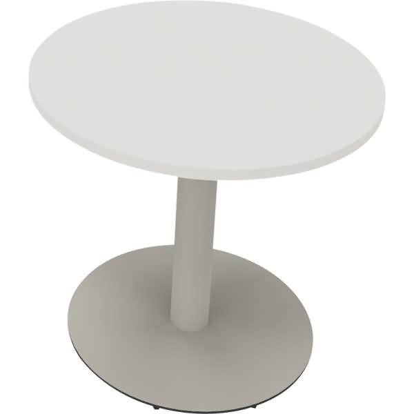 Besprechungstisch Rund Tellerfuß Rund 800xH720 silber/weiß