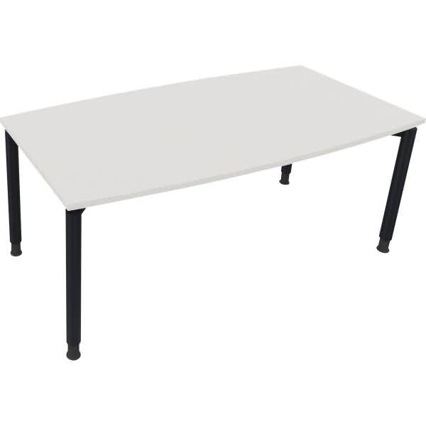 Besprechungstisch Tonneau Vierfuß Rund B1800xT800/900xH680-820 anthrazit/Weiß