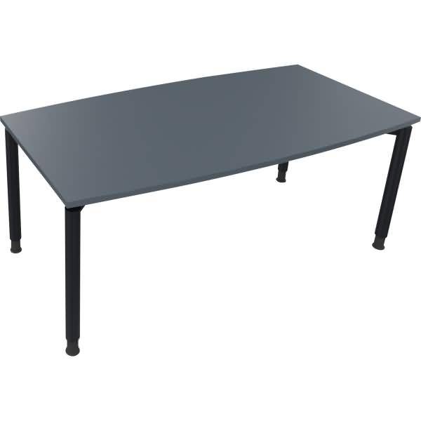 Besprechungstisch Tonneau Vierfuß Rund B1800xT800/900xH680-820 anthrazit/Lava