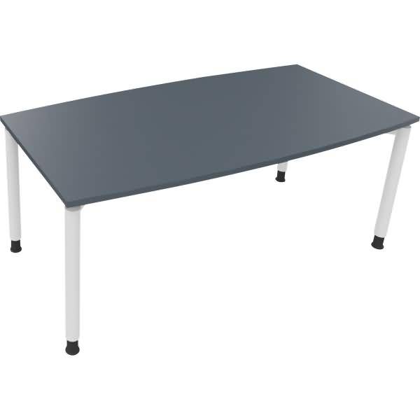 Besprechungstisch Tonneau Vierfuß Rund B1800xT800/900xH680-820 weiß/Lava