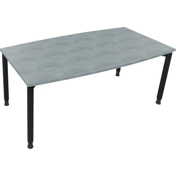 Besprechungstisch Tonneau Vierfuß Rund B1800xT800/900xH680-820 anthrazit/Beton