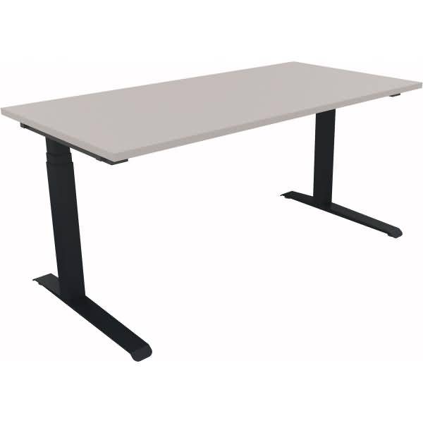 Sitz-/Stehtisch Kufe Doppels. Quad. B1600xT800xH645-1275 anthrazit/Lichtgrau