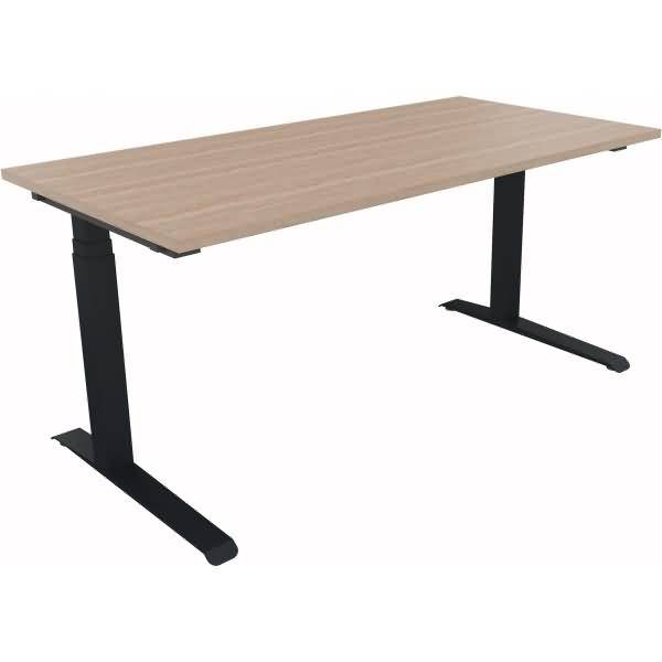 Sitz-/Stehtisch Kufe Doppels. Quad. B1600xT800xH645-1275 anthrazit/Eiche Nat