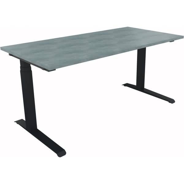 Sitz-/Stehtisch Kufe Doppels. Quad. B1600xT800xH645-1275 anthrazit/Beton