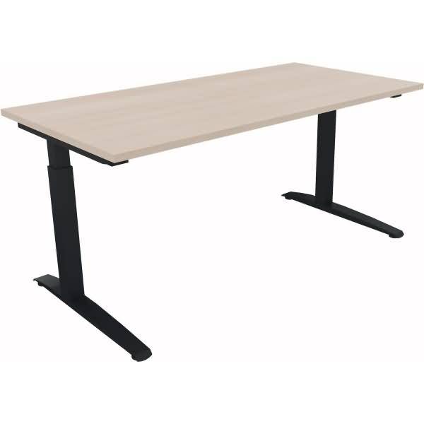 Schreibtisch Kufe Quadrat B1600xT800xH650-850 anthrazit/Akazie