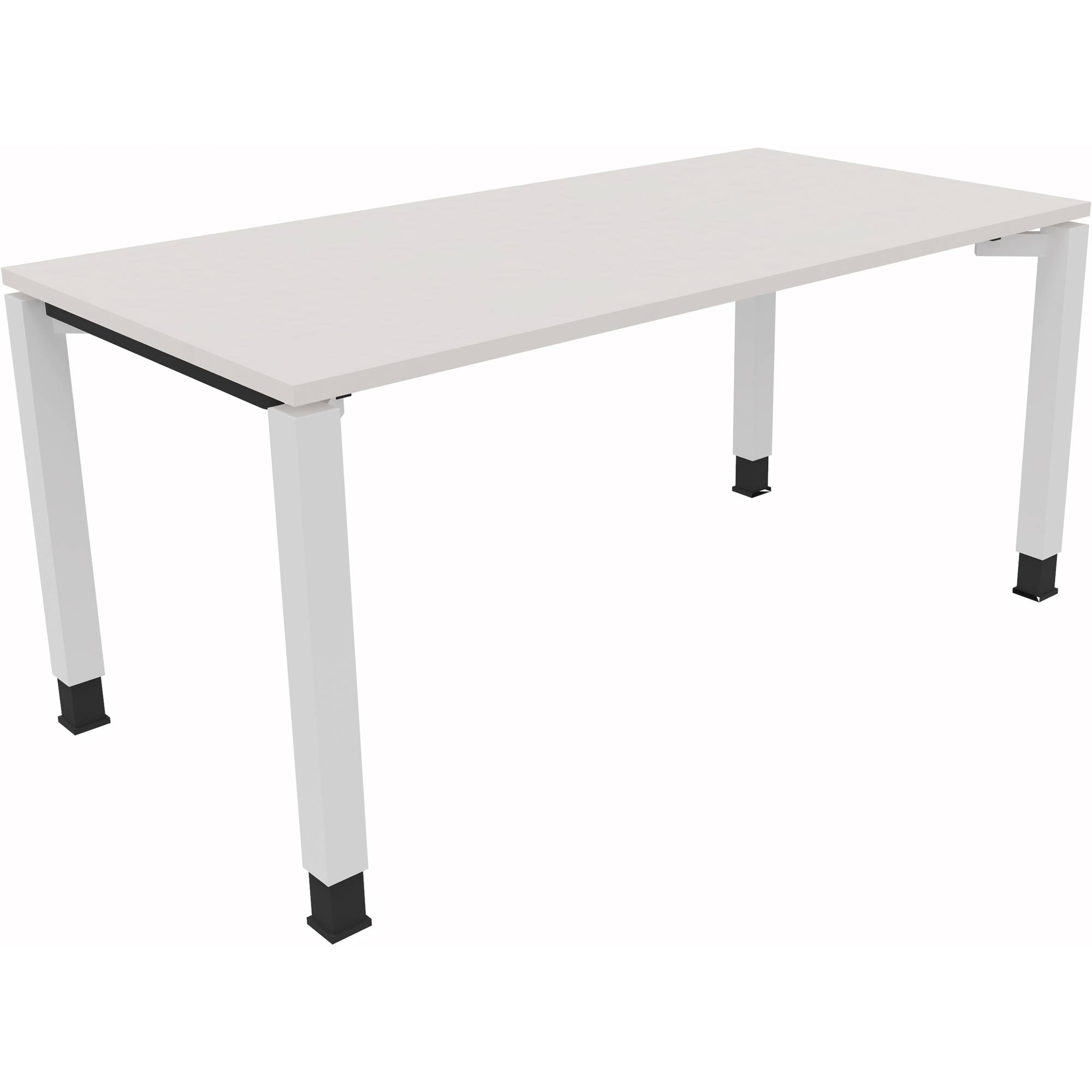 Schreibtisch Vierfuß Quadratrohr B1600xT800xH680-820 ws/Weiß