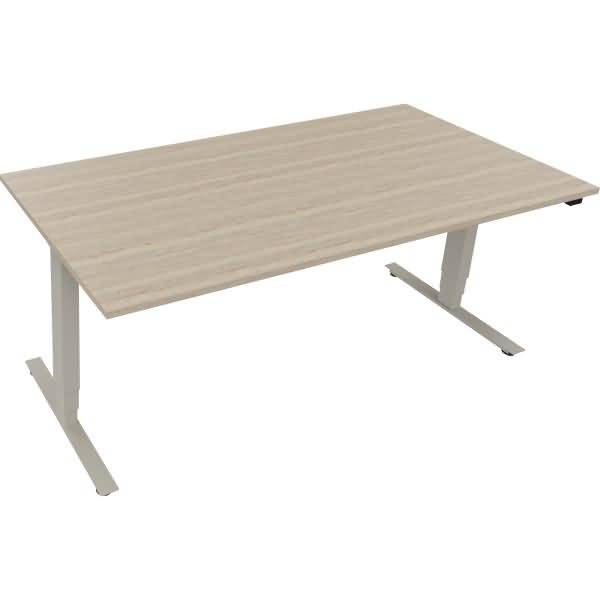 Sitz-/Stehtisch T-Kufe klappbar B1800xT900xH625-1285 silber/Eiche Nat