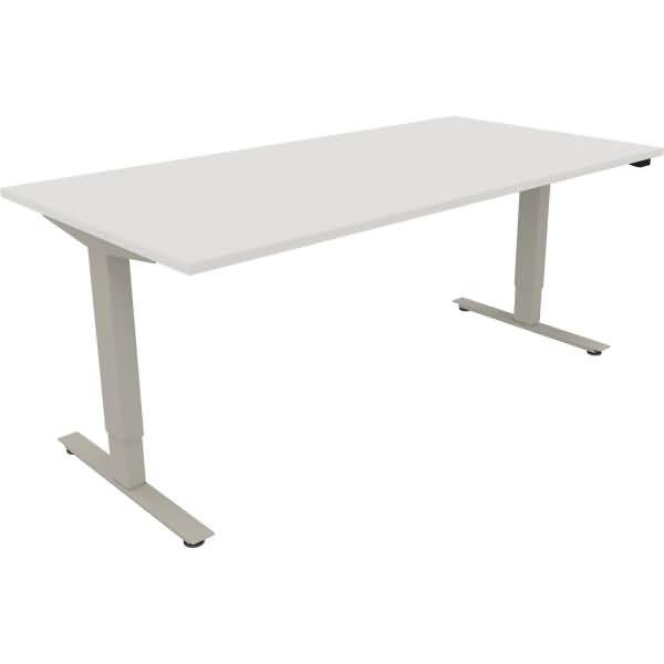 Sitz-/Stehtisch T-Kufe klappbar B1800xT900xH625-1285 silber/weiß