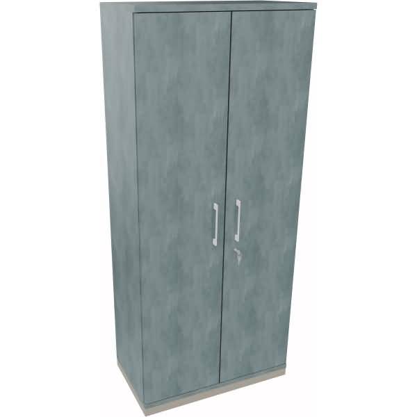 Flügeltürenschrank 5OH B800xT442xH1869 silber/Beton