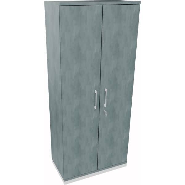 Flügeltürenschrank 5OH B800xT442xH1869 weiß/Beton
