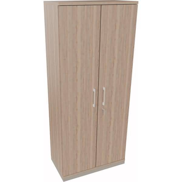 Flügeltürenschrank 5OH B800xT442xH1869 silber/Eiche Natur