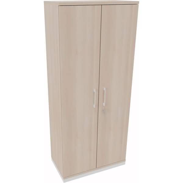 Flügeltürenschrank 5OH B800xT442xH1869 weiß/Akazie