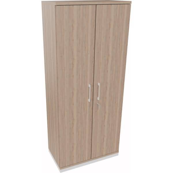 Flügeltürenschrank 5OH B800xT442xH1869 weiß/Eiche Natur