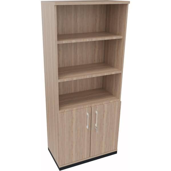 Kombischrank 2OH Tür 3OH Regal B800xT442xH1869mm anthrazit/Eiche Natur
