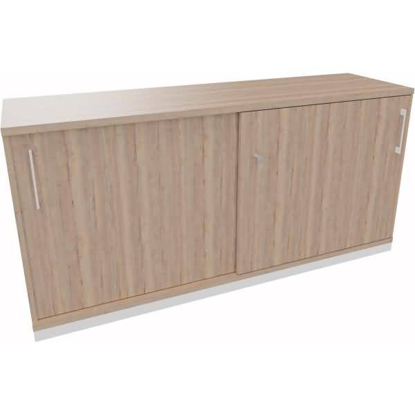 Schiebetürenschrank 2OH B1600xT442xH781mm weiß/Eiche Natur