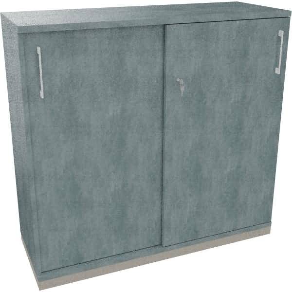 Schiebetürenschrank 3OH B1200xT442xH1133mm silber/Beton