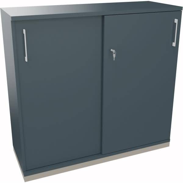 Schiebetürenschrank 3OH B1200xT442xH1133mm silber/Lavagrau