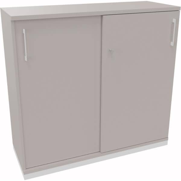 Schiebetürenschrank 3OH B1200xT442xH1133mm silber/Lichtgrau