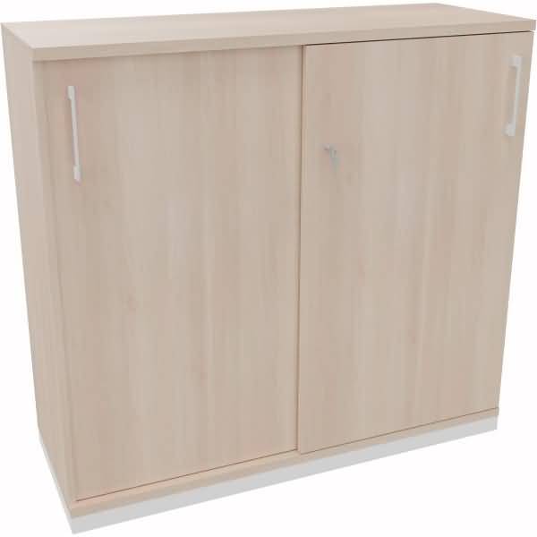 Schiebetürenschrank 3OH B1200xT442xH1133mm weiß/Akazie