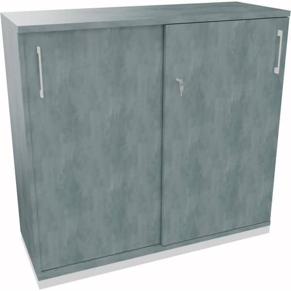 Schiebetürenschrank 3OH B1200xT442xH1133mm weiß/Beton