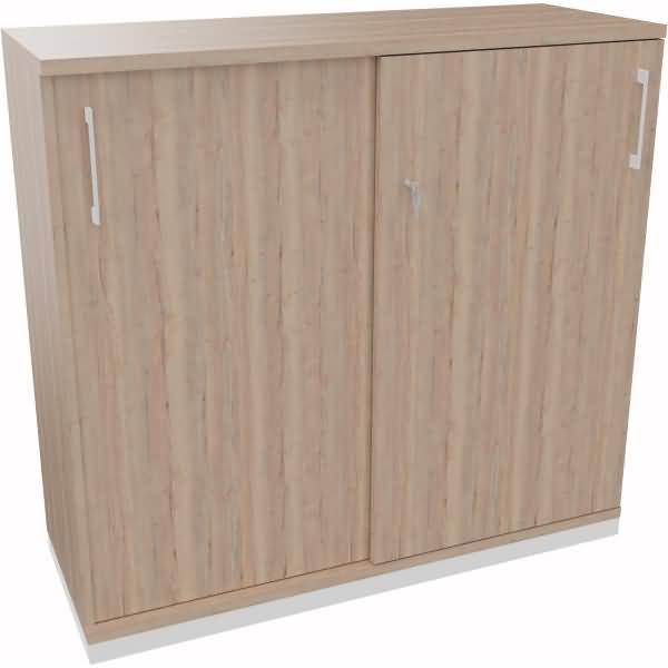 Schiebetürenschrank 3OH B1200xT442xH1133mm weiß/Eiche Natur