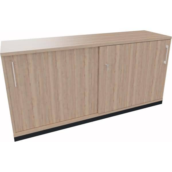 Schiebetürenschrank 2OH B1600xT442xH781mm anthrazit/Eiche Natur