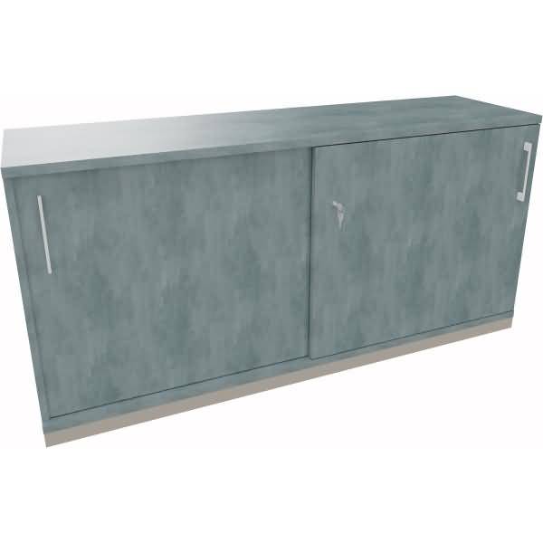 Schiebetürenschrank 2OH B1600xT442xH781mm silber/Beton