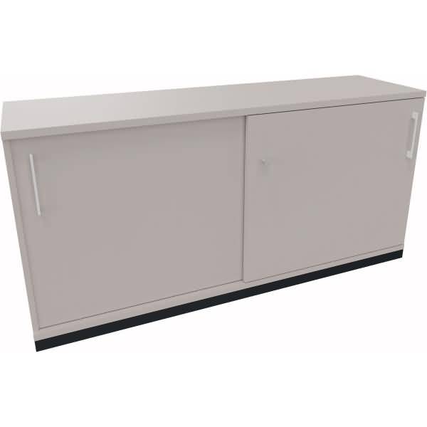 Schiebetürenschrank 2OH B1600xT442xH781mm silber/Lichtgrau