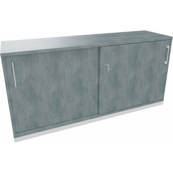 Schiebetürenschrank 2OH B1600xT442xH781mm weiß/Beton