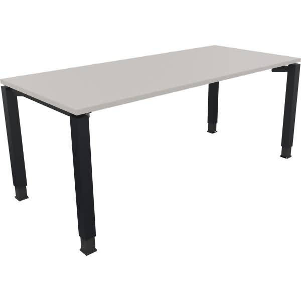 Schreibtisch Vierfuß Quadratrohr B1800xT800xH680-820 anthrazit/Lichtgrau