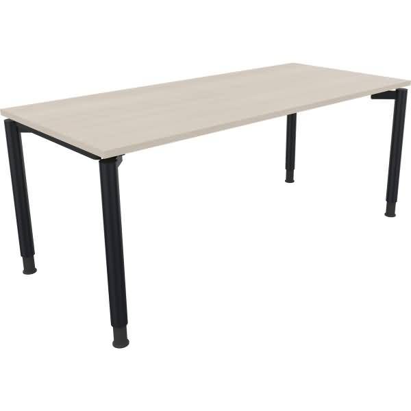 Schreibtisch Vierfuß Rundrohr B1800xT800xH680-820 anthrazit/Akazie hell