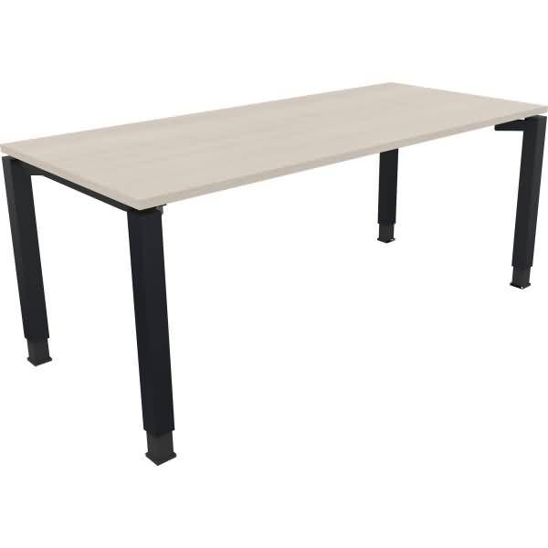 Schreibtisch Vierfuß Quadratrohr B1800xT800xH680-820 anthrazit/Akazie hell