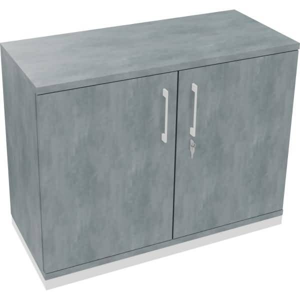 Flügeltürenschrank 2OH B1000xT442xH781 weiß/Beton